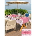 thumbnail image 5 of Outdoor Tablecloth with Umbrella Hole for Patio/Picnic/Party/Camping, Happy Mother's Day Waterproof Table Cloth Rectangle Table Cover Washable, Farmhouse Pink Floral Love Heart (54"x 80"), 5 of 8
