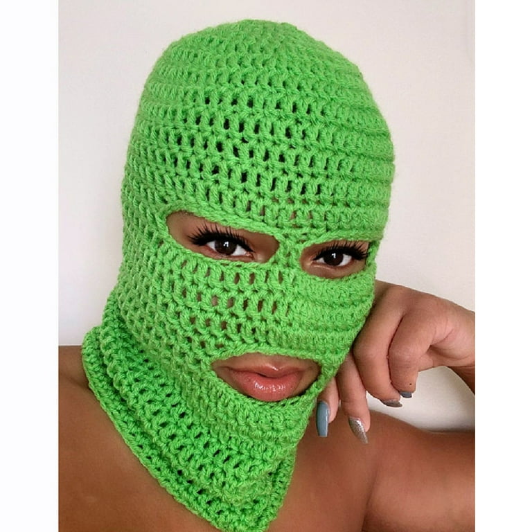 JUNTEX Knit Balaclava Rainbow Striped Balaclava Halloween
