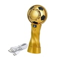 thumbnail image 2 of Ventilador portátil mano con forma balón fútbol, ​​recargable, con 6 velocidades y hielo para oficina, camping y hogar. oro, 2 of 8