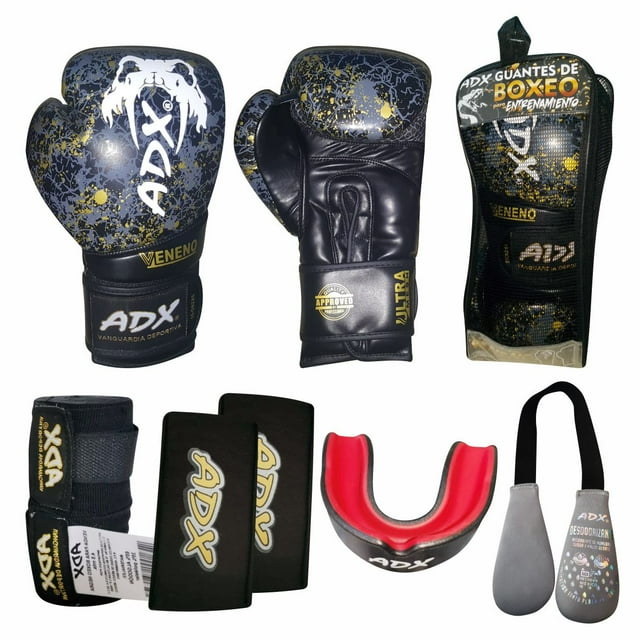 Kit Guantes Para Box Adx Mod Veneno+ Complemento 12 Onzas