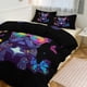 thumbnail image 1 of Lindo y divertido bulldog francés con gafas de sol y mariposas, funda de edredón tamaño king y queen, juego de 3 piezas suave, 1 funda de edredón y 2 fundas de almohada con cierre de cremallera, 86", 1 of 8