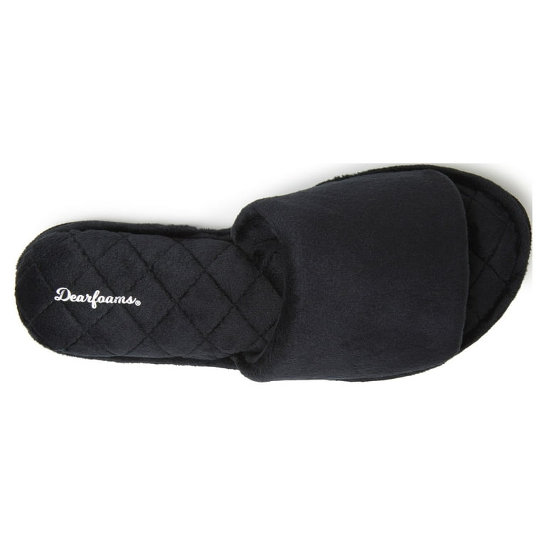 Dearfoams Women's Beatrice Microfiber Velour Slide Slippers