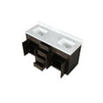 thumbnail image 4 of Shelter 60 in W x 22 in D Brown Oak Double Bath Vanity and Carrara Marble Top, 4 of 8