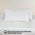 thumbnail image 5 of ROYALE LINENS 300 Thread Count 100% Long Staple Combed Cotton Striped Sheet Set - 4 Piece Full Bed Sheets - 1 Fitted, 1 Flat, 2 Pillow Cases -Soft Cool & Crisp Sheet Set (Full, Stripe White), 5 of 10