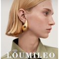 thumbnail image 2 of Pendientes extra grandes hipoalergénicos LIUYMXG dorados para mujer, DAP, 30*50MM, 2 of 4