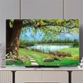 thumbnail image 1 of TV Cover, Dust Cover, 3D Forest Pattern, TV Dust Cover, 3280 Inch TV Cover, Universal TV Protective Case (32 Inches, Sea Water), 1 of 4