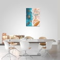 thumbnail image 3 of Sea Turtle Wall Art Nautical Bathroom Decor Beach Pictures Painting Ocean Starfish Seashell Artwork Blue Canvas Home Decor Framed for Bathroom Bedroom Living Room 12"x16", 3 of 6