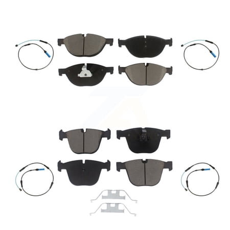 CMX Front Rear Ceramic Disc Brake Pads and Wear Sensors Kit for Car 2015 BMW 750Li 750i 4.4L with rear brakes KCW-100334