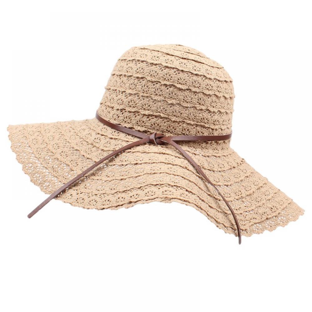 Womens Straw Hat Sun Hat for Women Beach Cap Summer Hats UV Protection UPF50+