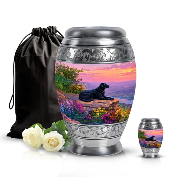 SABURIAL Dog Burial Urn Adult Human Ash - Decorative Urn for Male & Female - Combo - 10 Inch Large with 3 Inch - Funeral Urns for Ashes - Ashes Urns Human Remains - Cremation for Adult Men & Women