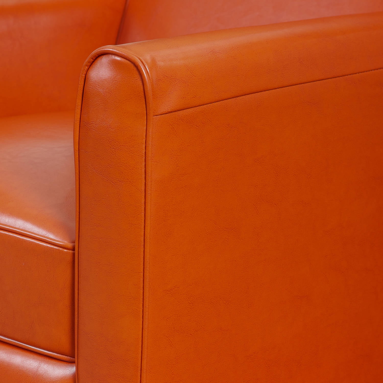 Noble House Keaton Standard Bonded Leather Push Back Recliner, Orange