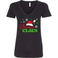 thumbnail image 3 of Inktastic Nana Claus with Christmas Santa Hat and Snowflakes Women's V-Neck T-Shirt, 3 of 5