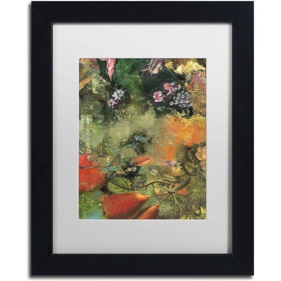 Oregon Pears' Canvas Art by Nick Bantock, White Matte, Black Frame