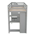 thumbnail image 6 of Twin Wood Loft Bed with Stairs and Wardrobe, Loft Bed with Storage Shelves and Drawer, Loft Twin Bed with Desk, Maximized space for Teenagers, Multiple Functions Bed(Gray), 6 of 8