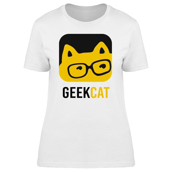 Geek Cat Cool Hipster Doodle Tee Women's -Image by Shutterstock
