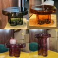 thumbnail image 4 of Mesa de centro de cristal de lujo con luz nórdica, mesa de centro combinada creativa con forma de pétalo para sala de estar, muebles creativos modernos, 4 of 4