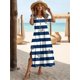 thumbnail image 2 of Nuevos vestidos de vacaciones para mujer, elegantes vestidos midi con estampado de ancla, vestidos femeninos de manga corta, ropa oversize de moda, verano 2024, 2 of 5