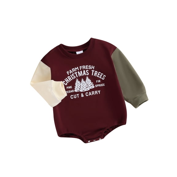 Bagilaanoe Newborn Baby Girl Boy Christmas Romper Sweatshirt Long Sleeve Bodysuits Letter Print Pullover 3M 6M 12M 18M Infant Casual Tee Tops