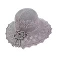 thumbnail image 4 of Sombrero para el sol, transpirable, tejido, protección solar, ligero, tejido a ganchillo, de moda, para playa. Gris, 4 of 9