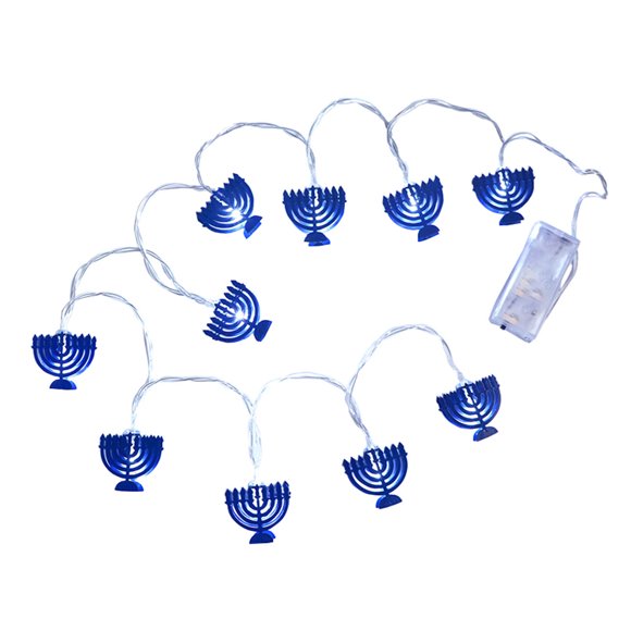 Hanukkah Nine Candlestick LED String Candlelight Festival Decorative Lantern Battery
