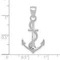 thumbnail image 3 of Auriga Fine Jewelry 14K White Gold Polished Anchor W/Rope Pendant for Women, 3 of 5