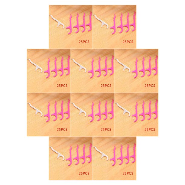 Seitruly Palillo de de hilo de línea plana superfina, cepillo interdental, varilla de alambre, varilla de cuidado rosa blanco PC 1 10piezas