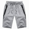 thumbnail image 2 of MIUOWANP Oversized Men's Sport Shorts with Zipper Pockets Solid Color Drawstring Elastic Waist Loose Casual Shorts Size XXXXL(14)Gray, 2 of 3