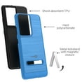 thumbnail image 4 of CoverON For Samsung Galaxy S21 Ultra 5G Case, Slim Metal Kickstand Rugged Dual Layer Phone Cover, Blue, 4 of 8