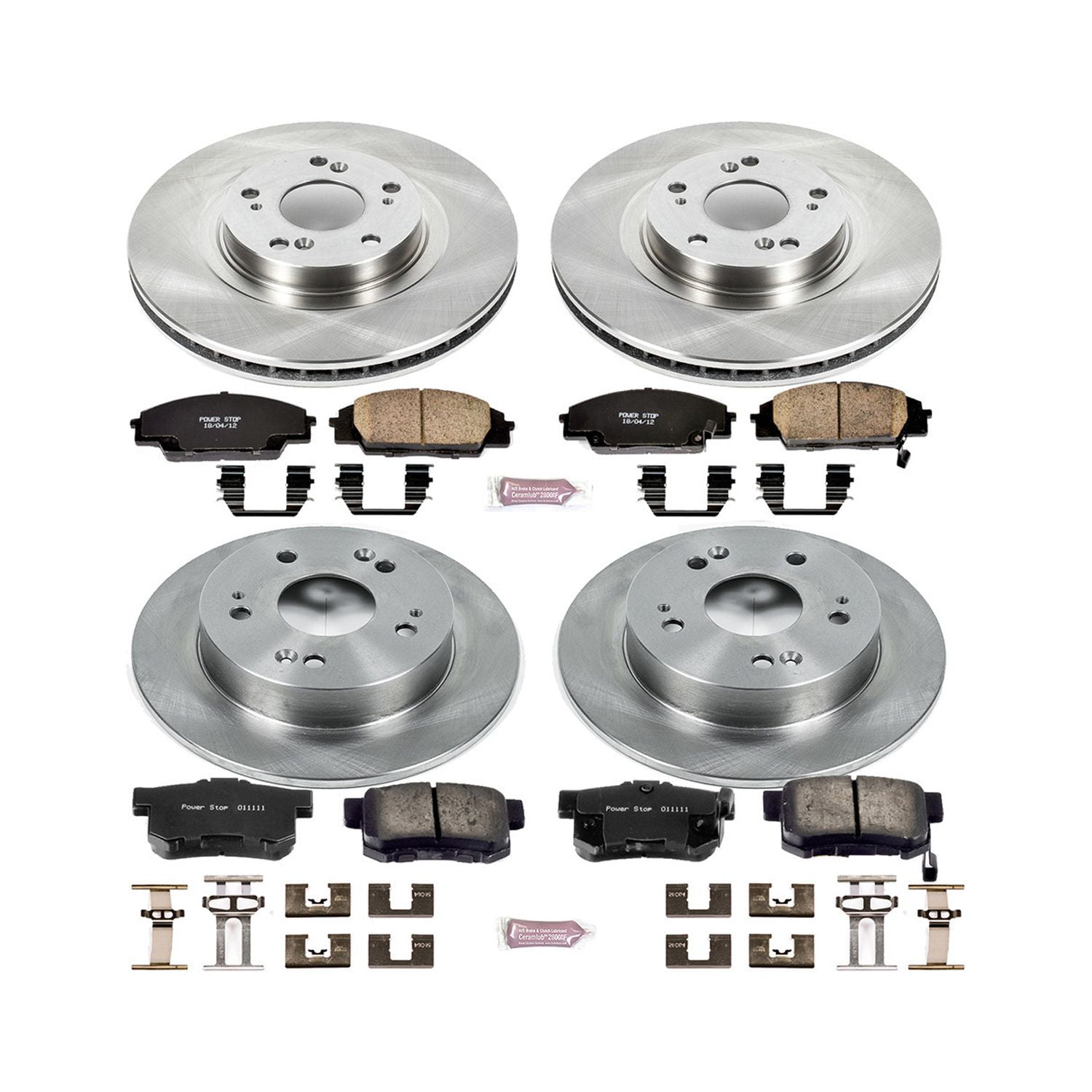 Power Stop Front and Rear Stock Replacement Brake Pad and Rotor Kit KOE2441