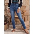 thumbnail image 2 of Women's High‑Rise Skinny Denim Jeggings, Stretch Fit Pants With Pockets, Casual Versatile Bottoms For Everyday Wear, 2 of 6