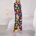 thumbnail image 3 of Lsque Underwater Diving Animals Pattern Long Sleeve Pajama Set for Women - Soft 2-Piece Sleepwear and Loungewear Set with Pockets, Comfy Nightwear-Medium, 3 of 7