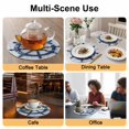 thumbnail image 2 of Blue Coastal Round 13 Inch Placemats Set of 6, Nautical Summer Beach Ocean HeatResistant Non Slip Place Mats for Dining Table, Wipeable Braided Kitchen Table Mats for Housewarming, 2 of 9