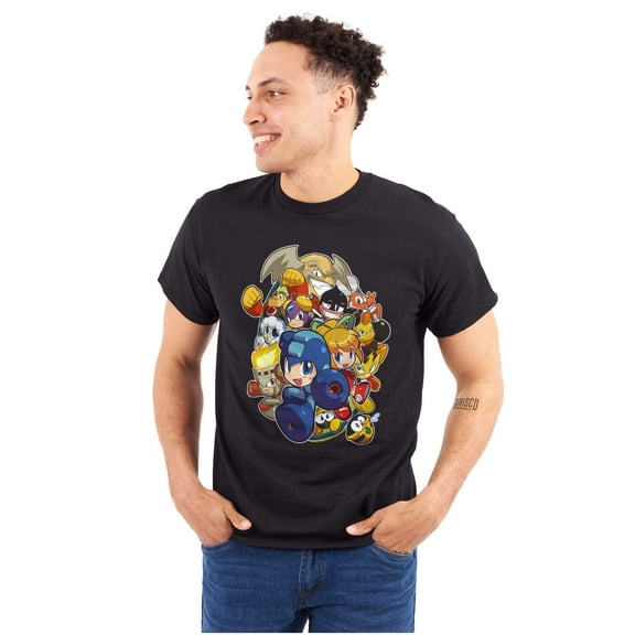 Mega Man Powered UP Video Game Men's Graphic T Shirt Tees Brisco Brands S