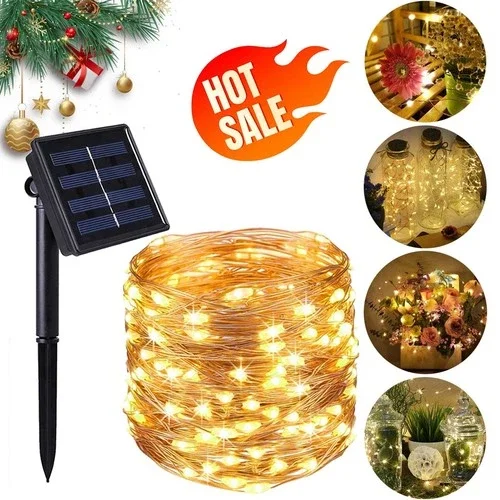PURELY- Solar String Lights Led Waterproof Copper Wire Xmas Garden Party Decor Outdoor