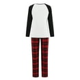 thumbnail image 2 of Ensemble de Pyjamas de Noël Famille Parent-Enfant Motif Ours Col Rond Manches Longues Hauts + Pantalons à Carreaux Tenues, 2 of 2