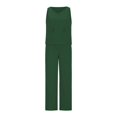 thumbnail image 4 of BLOCLOALO 2 Piece Lounge Set Sleeveless Tops Women's Solid Loose Cotton Linen Suit O Neck Vest Tank Women's Pants with Pockets Cropped Tank Tops Trendy Business Sets Lightweight Lounge Sets Green 3Xl, 4 of 5