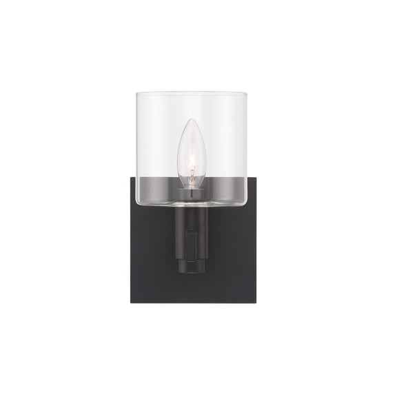 Eurofase 46811-011 Decato 9 in. Matte Black Clear Glass Wall Sconce