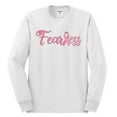 thumbnail image 2 of Wild Bobby, Fearless Pink Ribbon Support Warrior Women, Breast Cancer Awareness, Men Long Sleeve Shirt, White, 3X-Large, 2 of 5