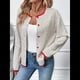 thumbnail image 5 of Cárdigan de Punto con Botones para Mujer, Suéter Informal de Cuello Redondo y Larga, Ropa de Abrigo. Gris L, 5 of 10