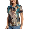 thumbnail image 2 of Vsdgher Colorful Sky Puppy Women Shirts V Neck Short Sleeve Tops T-Shirt Basic Tees, S to 3XLMedium, 2 of 5