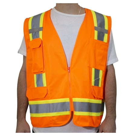 

Rugged Blue Class 2 High-Vis Two-Tone Surveyor Safety Vest High Vis Orange 3XL