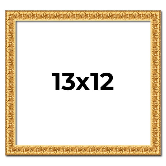 13x12 Frame Gold Real Wood Picture Frame Width 1 inches | Interior Frame Depth 0.5 inches | Edwina
