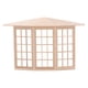 thumbnail image 2 of Ventana salediza para casa de muñecas, exquisita miniatura de madera, esquina de 45 grados, modelo de ventana de 3 lados para bricolaje, 1/12, 2 of 5