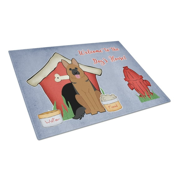 Dog House Collection German Shepherd Glass Cutting Board Large