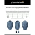 thumbnail image 2 of Made by Olivia Women's Roll up Sleeve Button Down Chambray Denim Shirt, 2 of 7