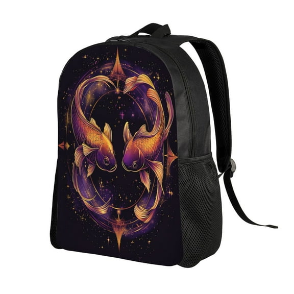FishPattern Backpack Double Shoulder Backpack Durable, Spacious, Ergonomic Design for Travel, Work & Outdoor Use