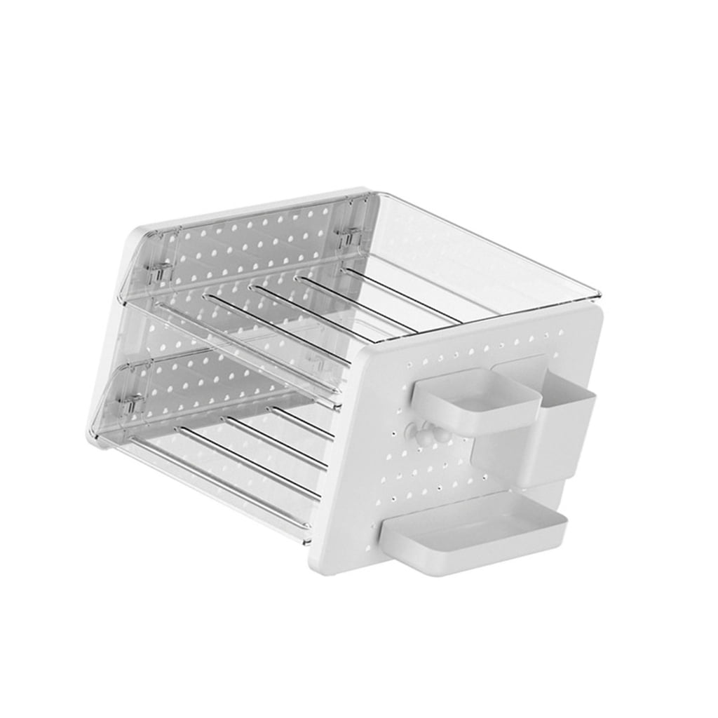 Desktop Organizer 2/3 Tiered Stackable File Letter Tray with Pegboard Pen Cup
