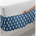 thumbnail image 2 of Aqua Damask Bed Skirt, Funky Look Abstract Geometric Ogee in Blue Tones Illustration, Elastic Bedskirt Dust Ruffle Wrap Around for Bedding Decor, 4 Sizes, Dark Ceil Blue Seafoam, by Ambesonne, 2 of 2