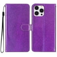 thumbnail image 6 of For iPhone 12 Pro Max Wallet Case Bling Shiny Premium PU Leather with RFID Blocking Card Slots Holder Magnetic Flip Kickstand Shockproof Wrist Strap Cover For iPhone 12 Pro Max, Purple, 6 of 7
