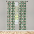 thumbnail image 4 of Ambesonne Abstract Window Curtains, Traditional Mosaic Art, Each 28" W x 63" L, Cream Peacock Green, 4 of 4
